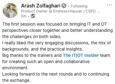 Feedback from Arash Zolfaghari