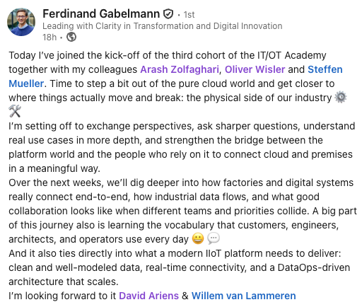 Feedback from Ferdinand Gabelmann